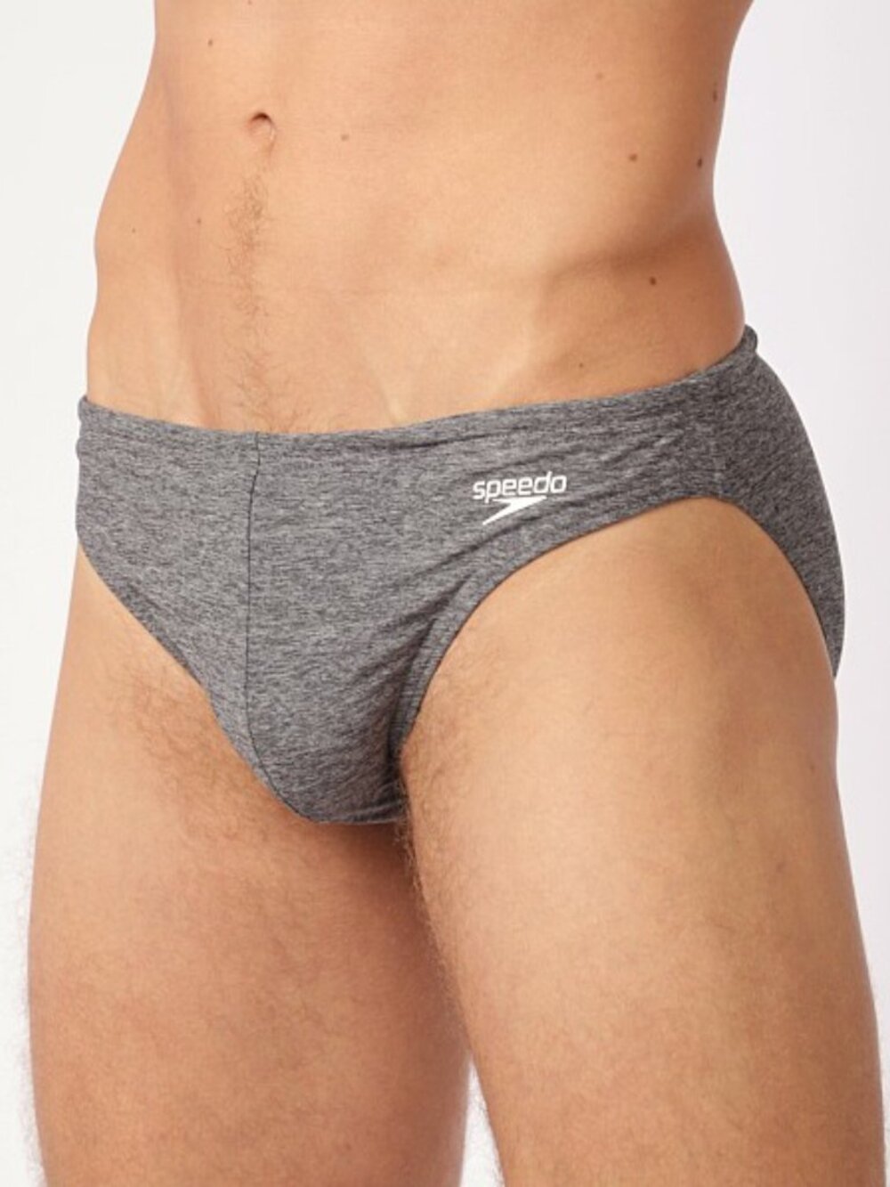 Speedo PowerFLEX ECO swim brief heather gray Solar trunks men new 32